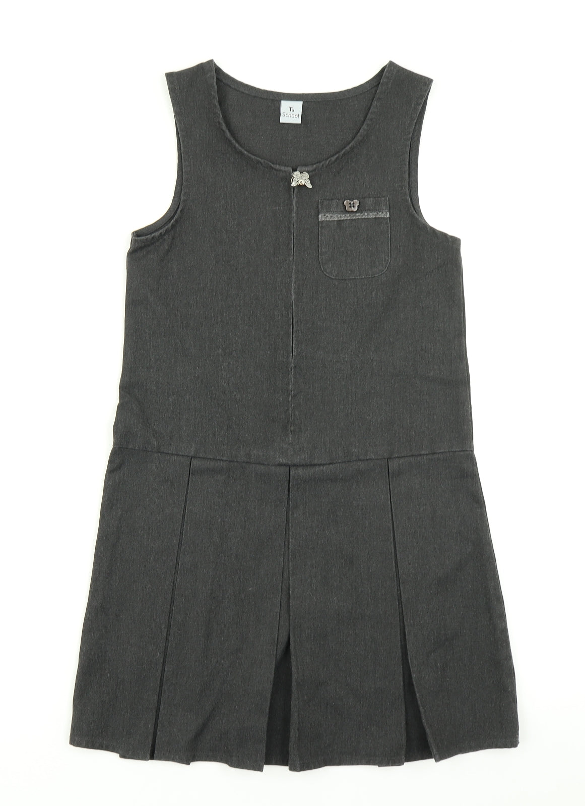 TU Girls Grey   Fit & Flare  Size 9 Years
