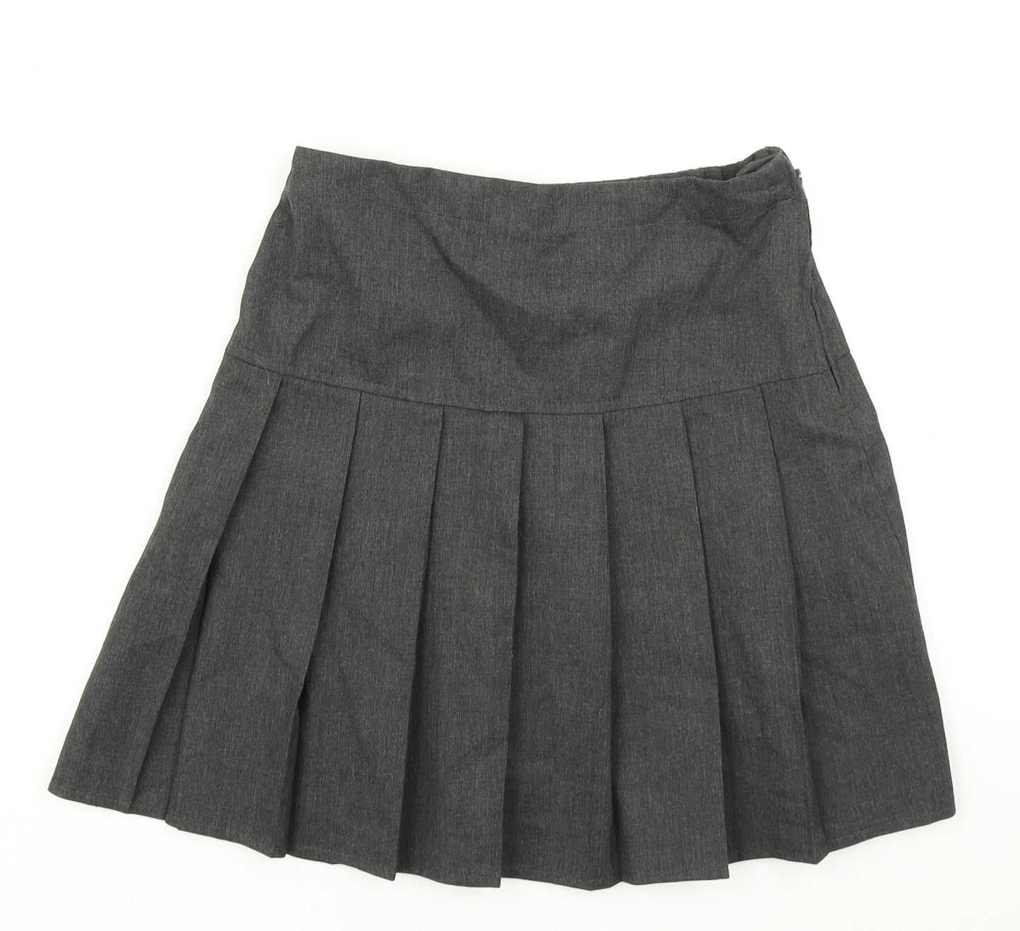 Next School Girls Grey   Pleated Skirt Size 10 Years