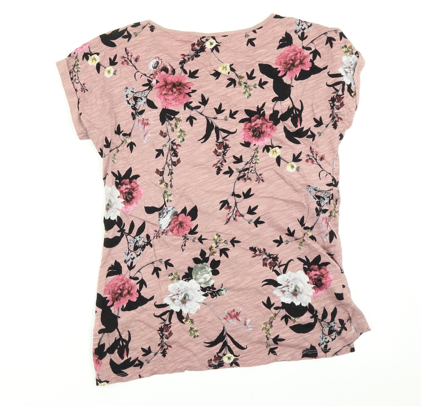 Oasis Womens Pink Floral  Basic T-Shirt Size XS