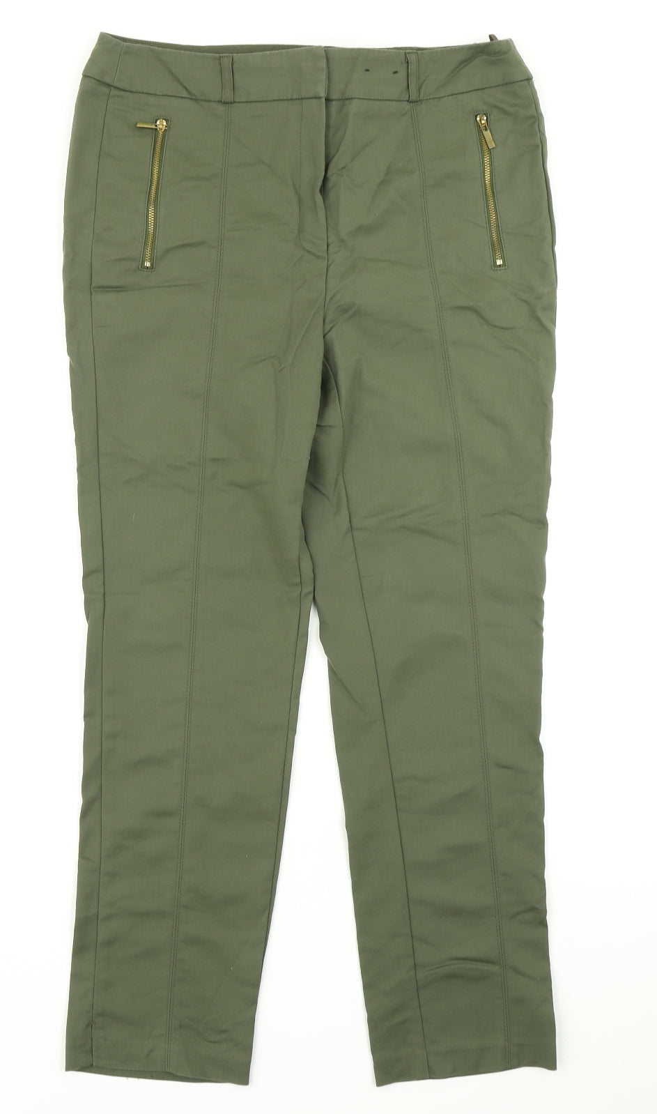 F&F Womens Green   Chino Trousers Size 10 L25 in