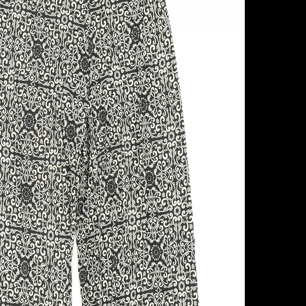 Dorothy Perkins Womens Black Paisley  Trousers  Size 8 L28 in