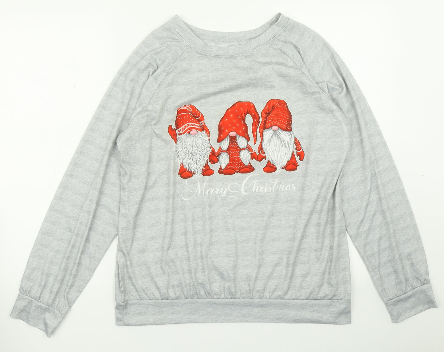 Preworn Womens Grey   Pullover Sweatshirt Size L  - Christmas jumper Gonk