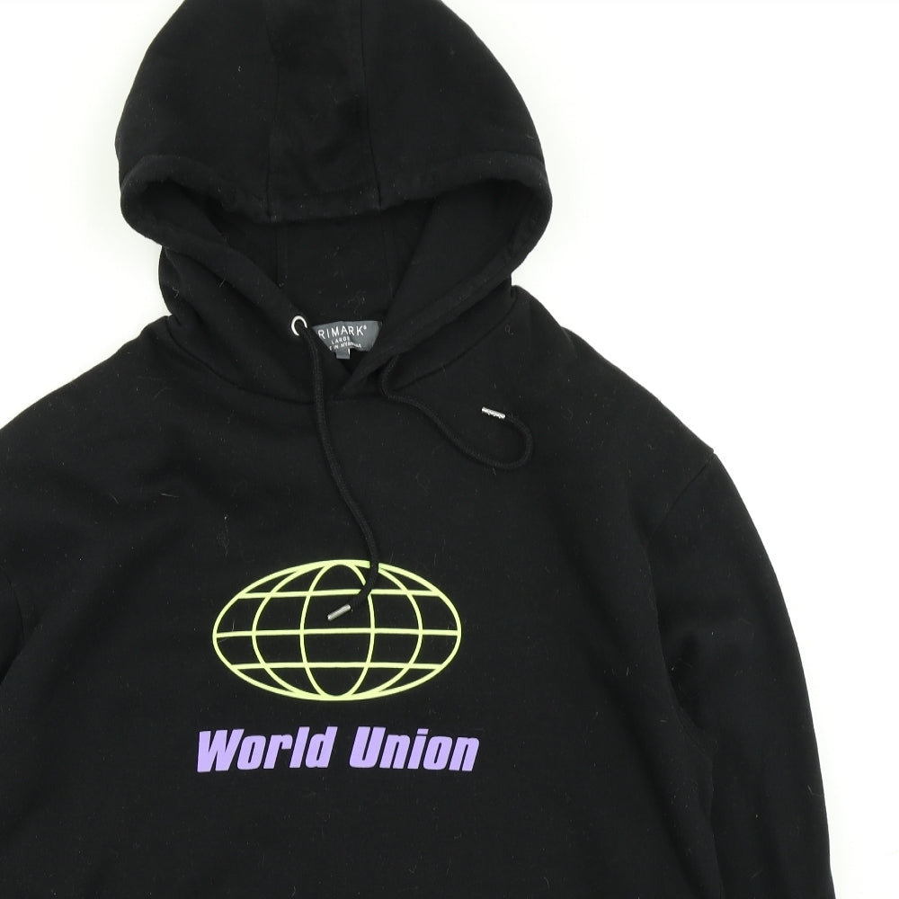 Primark Mens Black   Pullover Hoodie Size L