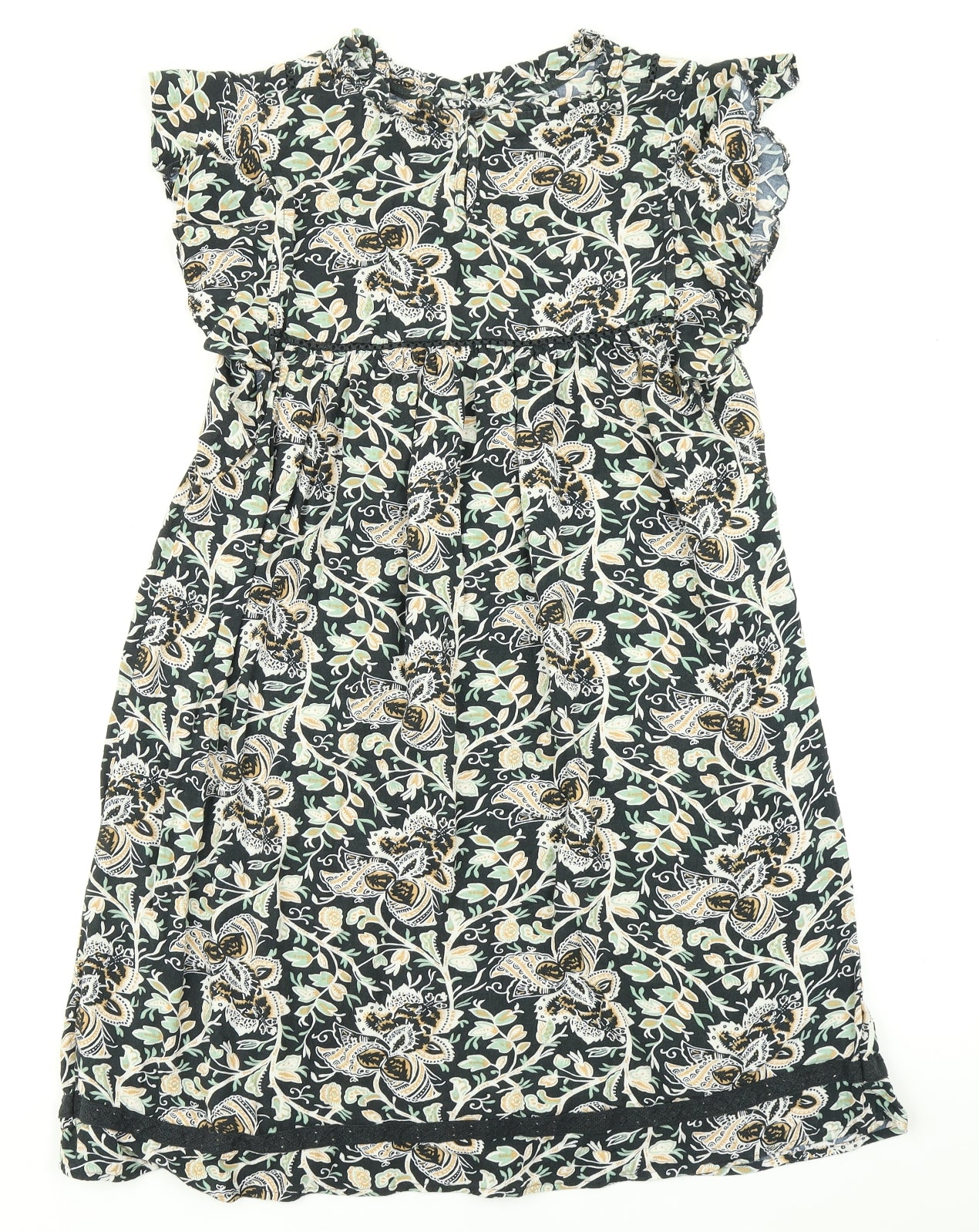 NEXT Womens Black Floral  Trapeze & Swing  Size 10