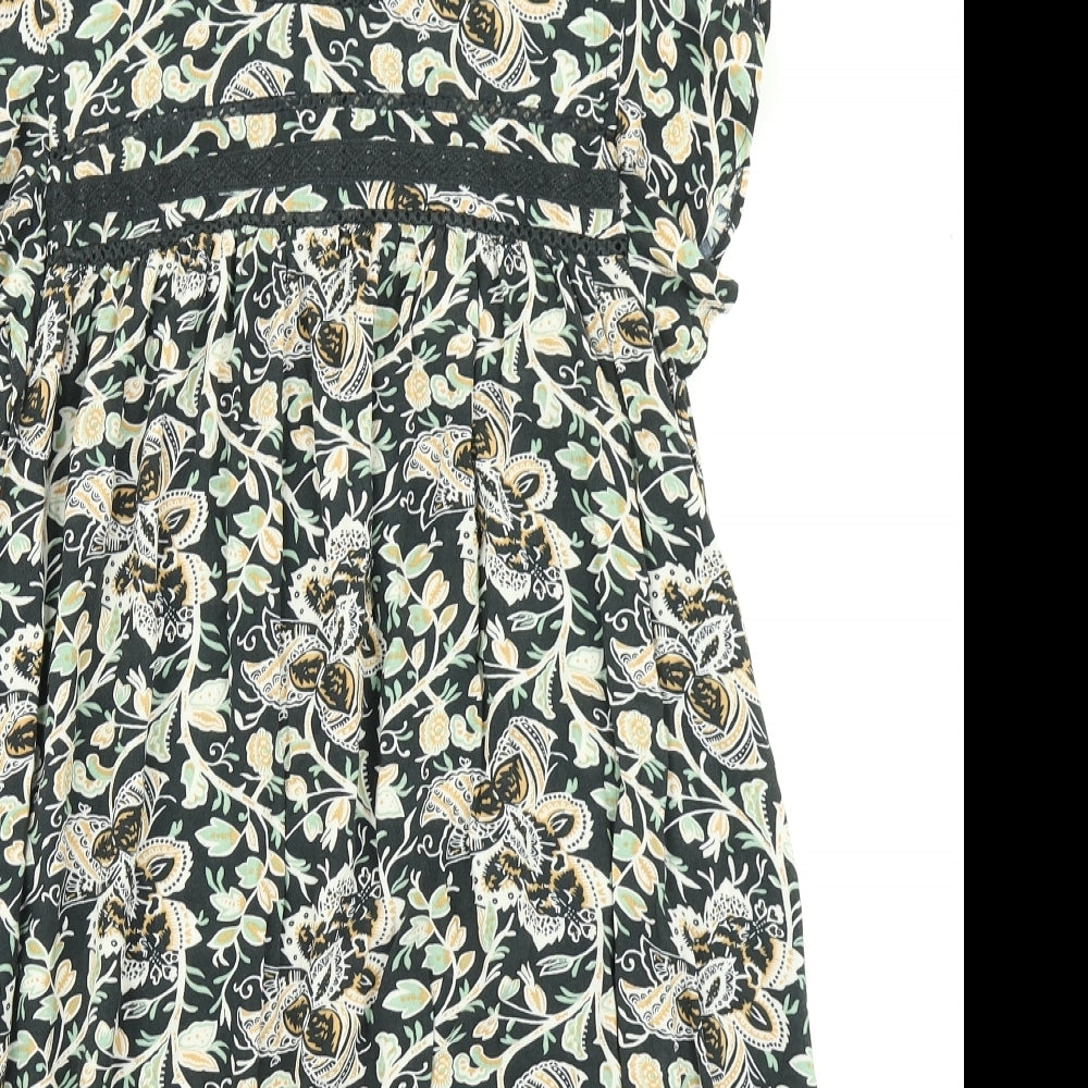 NEXT Womens Black Floral  Trapeze & Swing  Size 10