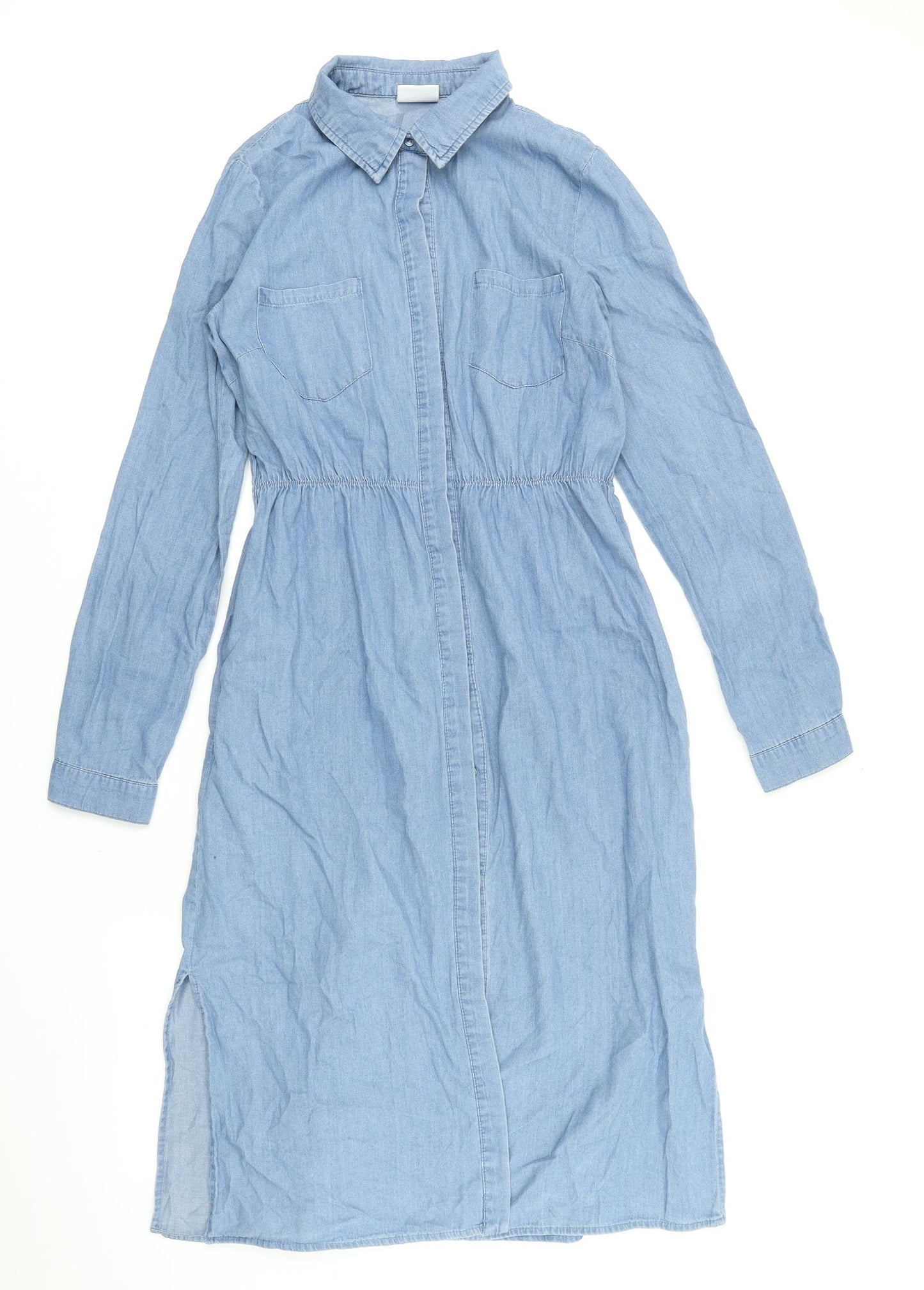 VILA Womens Blue  Denim Shirt Dress  Size M