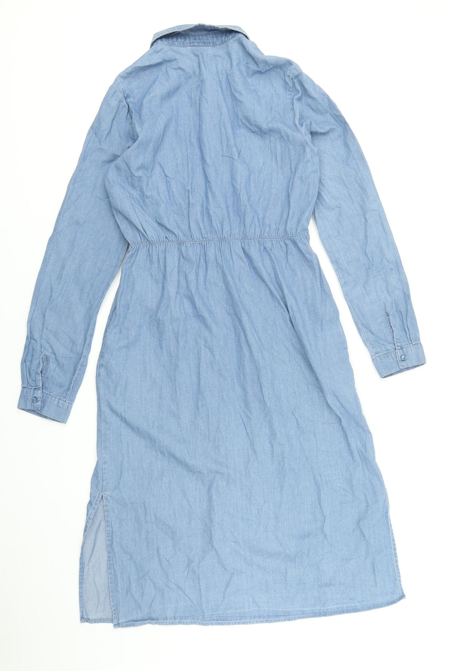 VILA Womens Blue  Denim Shirt Dress  Size M