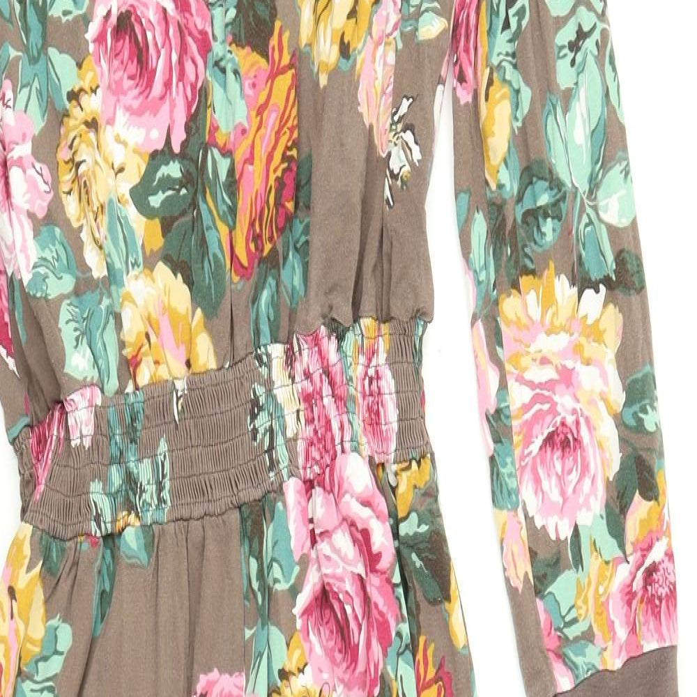 Joules Womens Brown Floral  Top One Piece Size 14