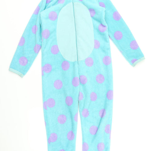 Primark Essentials Boys Blue Spotted Fleece  One Piece Size 11-12 Years  - Sully Monsters Inc