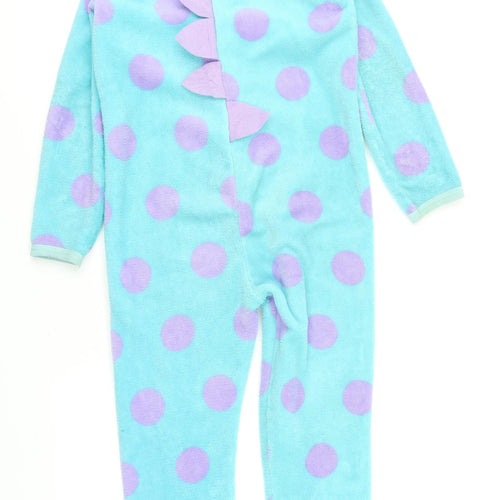 Primark Essentials Boys Blue Spotted Fleece  One Piece Size 11-12 Years  - Sully Monsters Inc