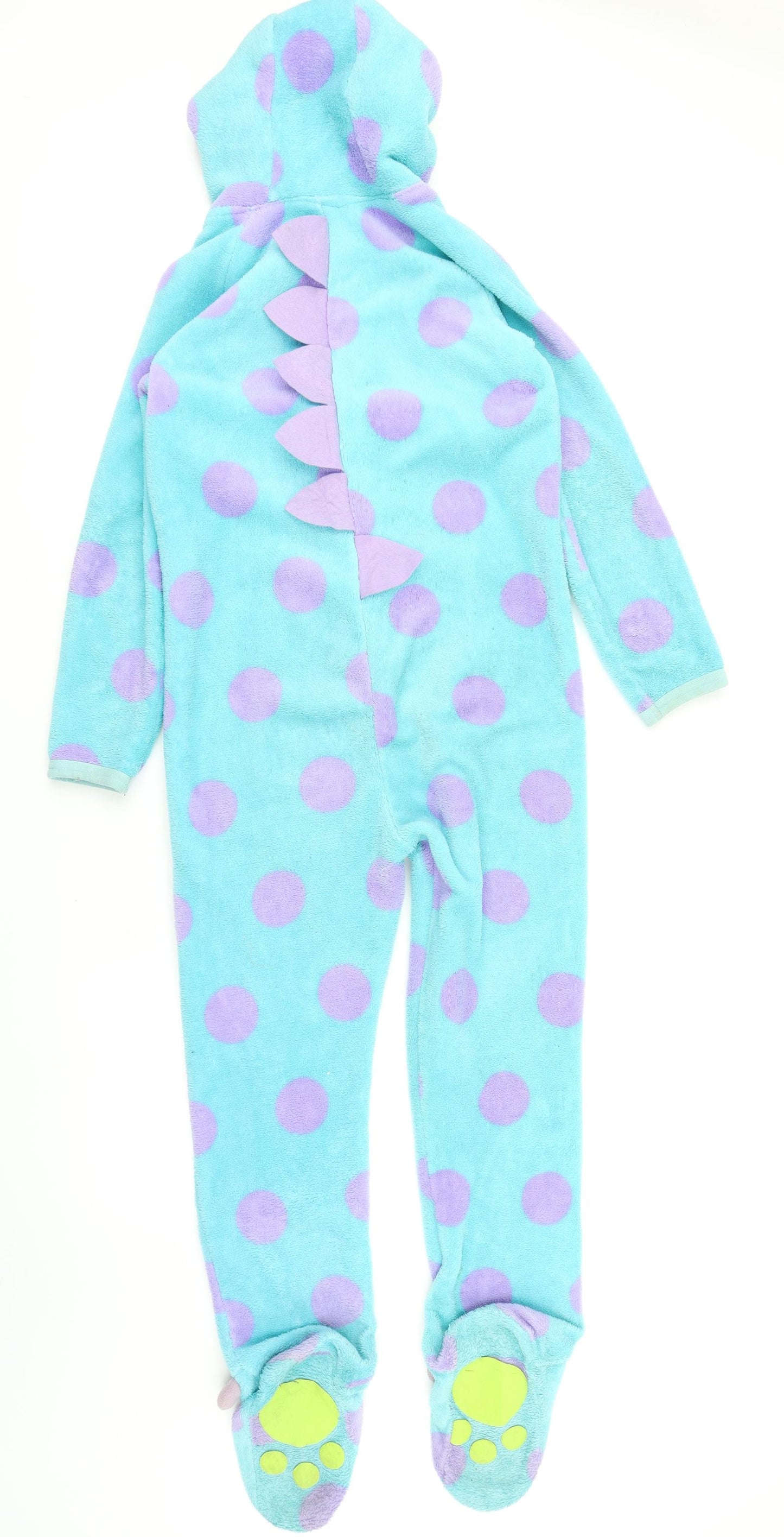 Primark Essentials Boys Blue Spotted Fleece  One Piece Size 11-12 Years  - Sully Monsters Inc