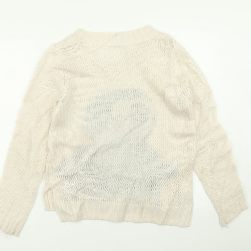 TU Womens Ivory  Knit Pullover Jumper Size 12