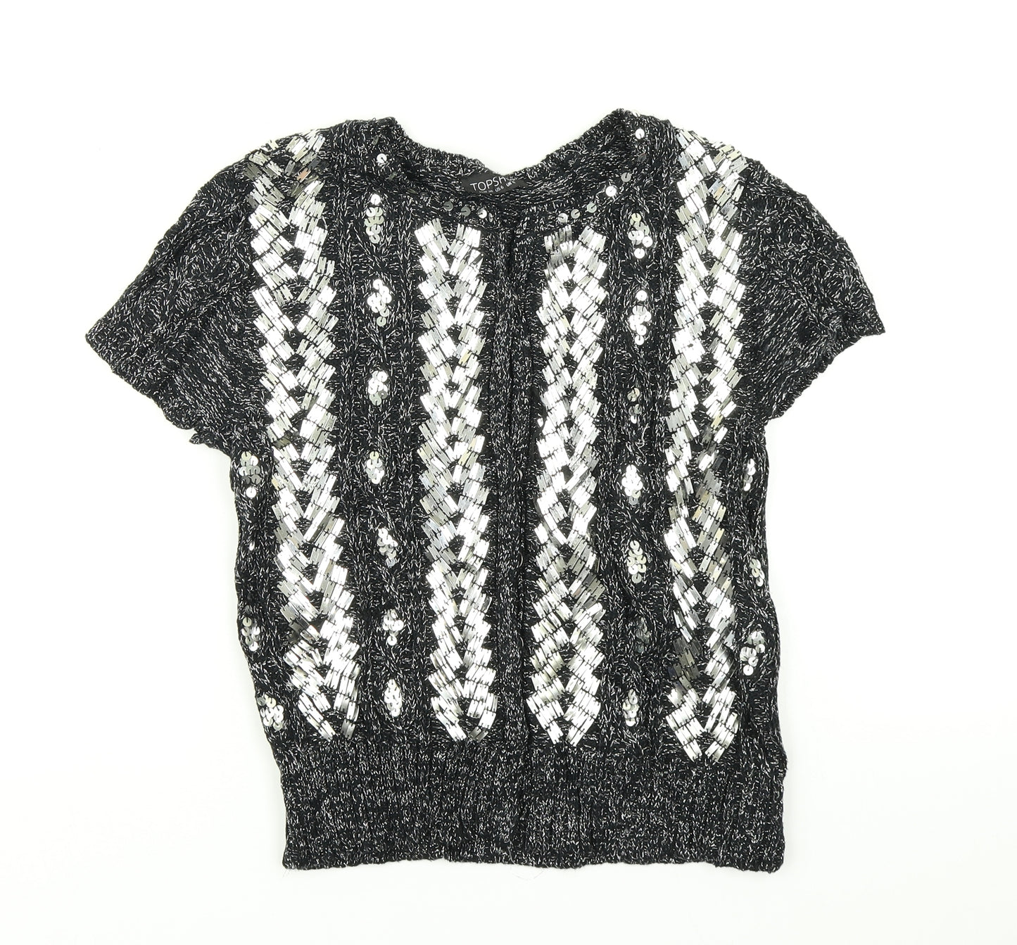 Topshop Womens Grey  Knit Cardigan Jumper Size 10
