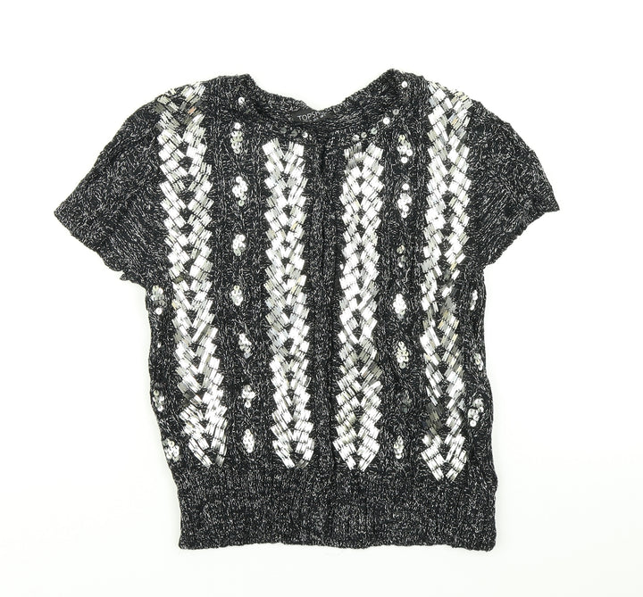 Topshop Womens Grey  Knit Cardigan Jumper Size 10