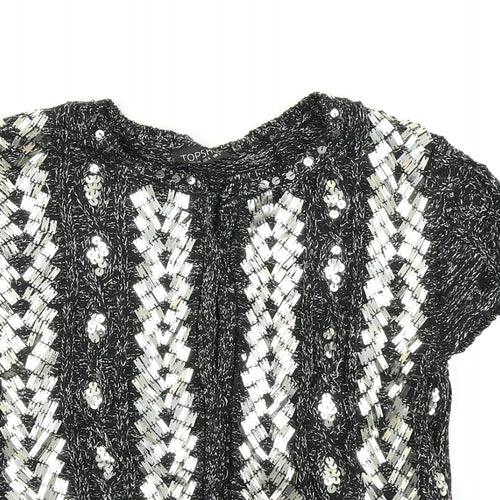 Topshop Womens Grey  Knit Cardigan Jumper Size 10