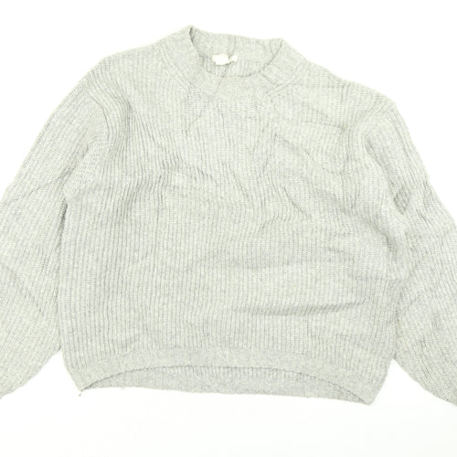 H&M Womens Grey  Knit Pullover Jumper Size XS