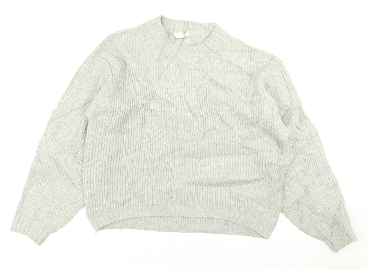 H&M Womens Grey  Knit Pullover Jumper Size XS