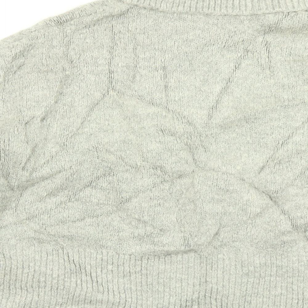 H&M Womens Grey  Knit Pullover Jumper Size L  - Cropped