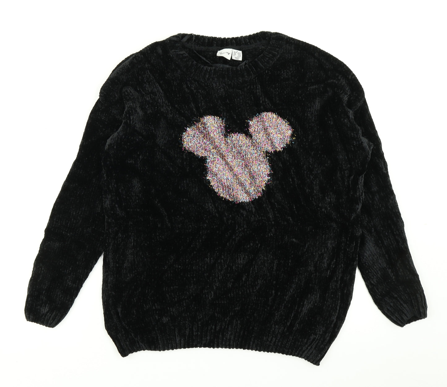 Primark Womens Black  Knit Pullover Jumper Size M  - Disney Mickey Mouse