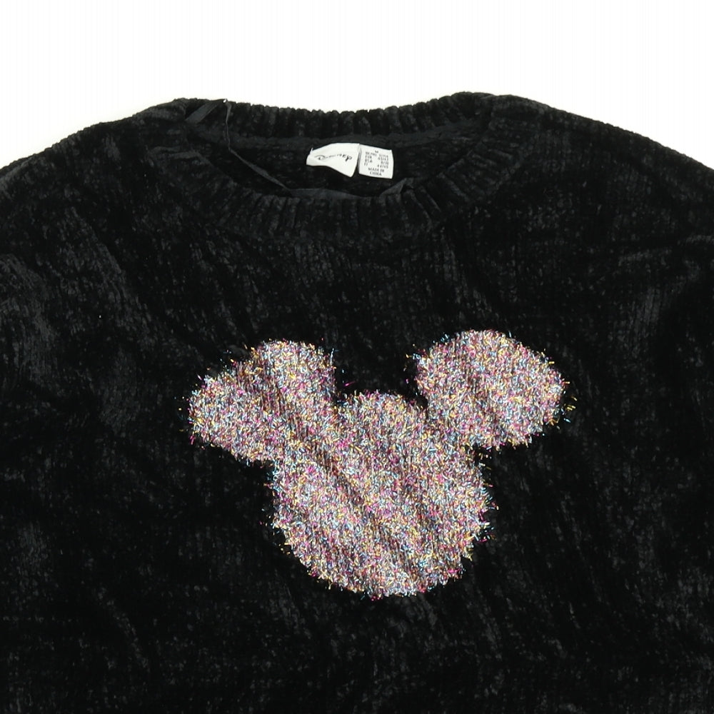 Primark Womens Black  Knit Pullover Jumper Size M  - Disney Mickey Mouse