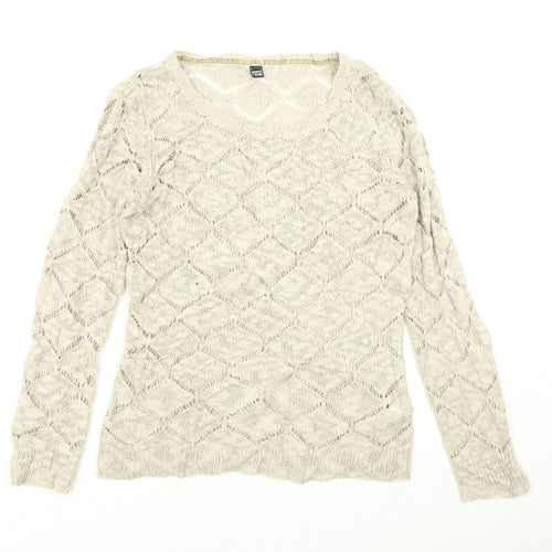 Pimkie Womens Beige  Knit Pullover Jumper Size M