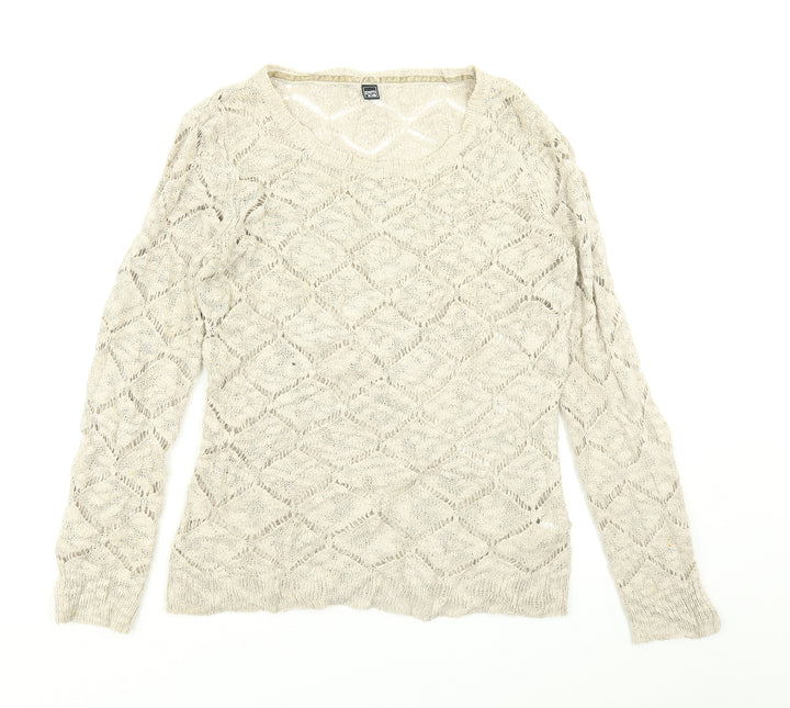 Pimkie Womens Beige  Knit Pullover Jumper Size M