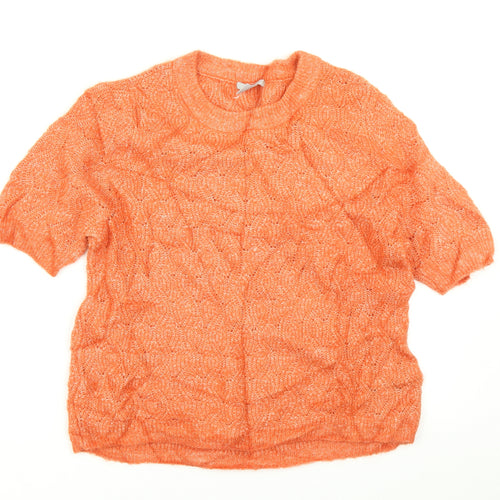 H&M Womens Orange  Knit Pullover Jumper Size M