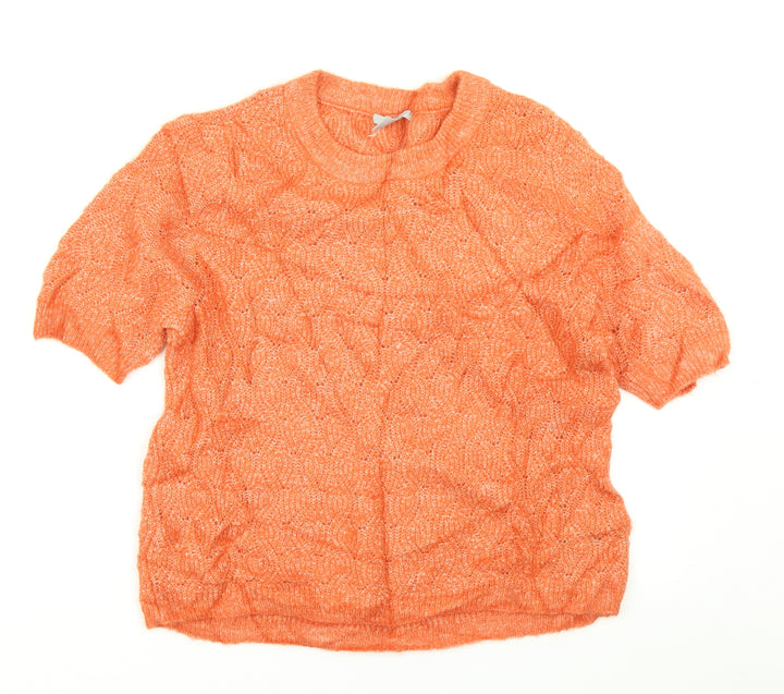 H&M Womens Orange Knit Pullover Jumper Size M