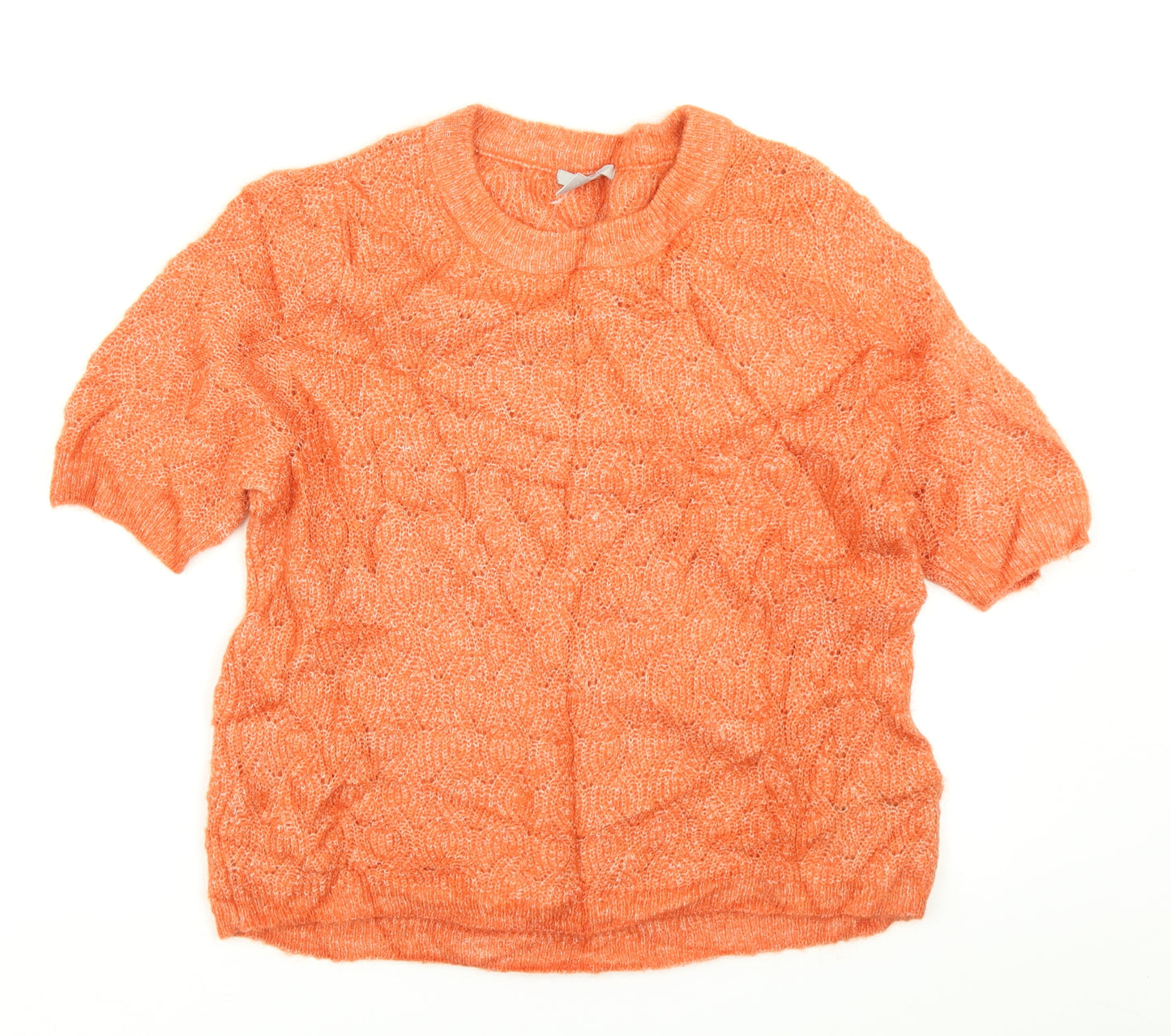 H&M Womens Orange  Knit Pullover Jumper Size M