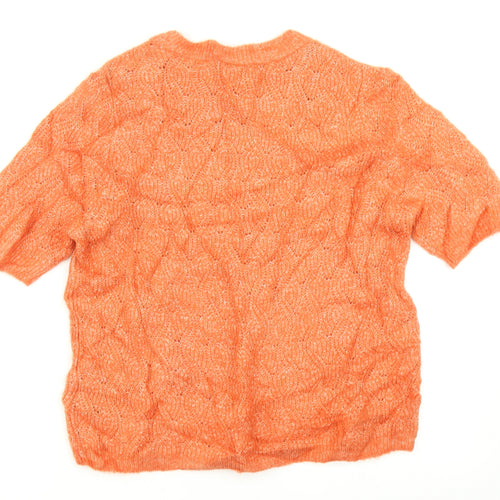 H&M Womens Orange  Knit Pullover Jumper Size M