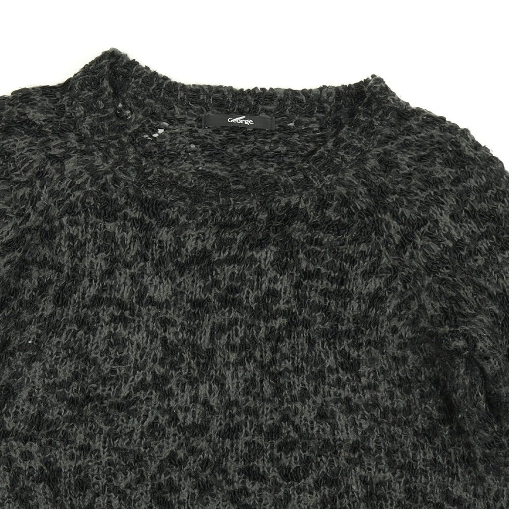 George Womens Green Animal Print Knit Pullover Jumper Size 8