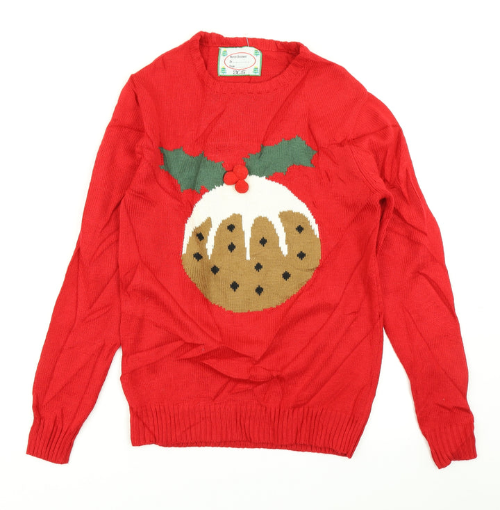 Cedar Wood State Mens Red Knit Pullover Jumper Size XS - Christmas jumper