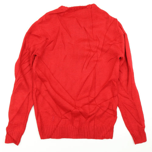 Cedar Wood State Mens Red  Knit Pullover Jumper Size XS  - Christmas jumper