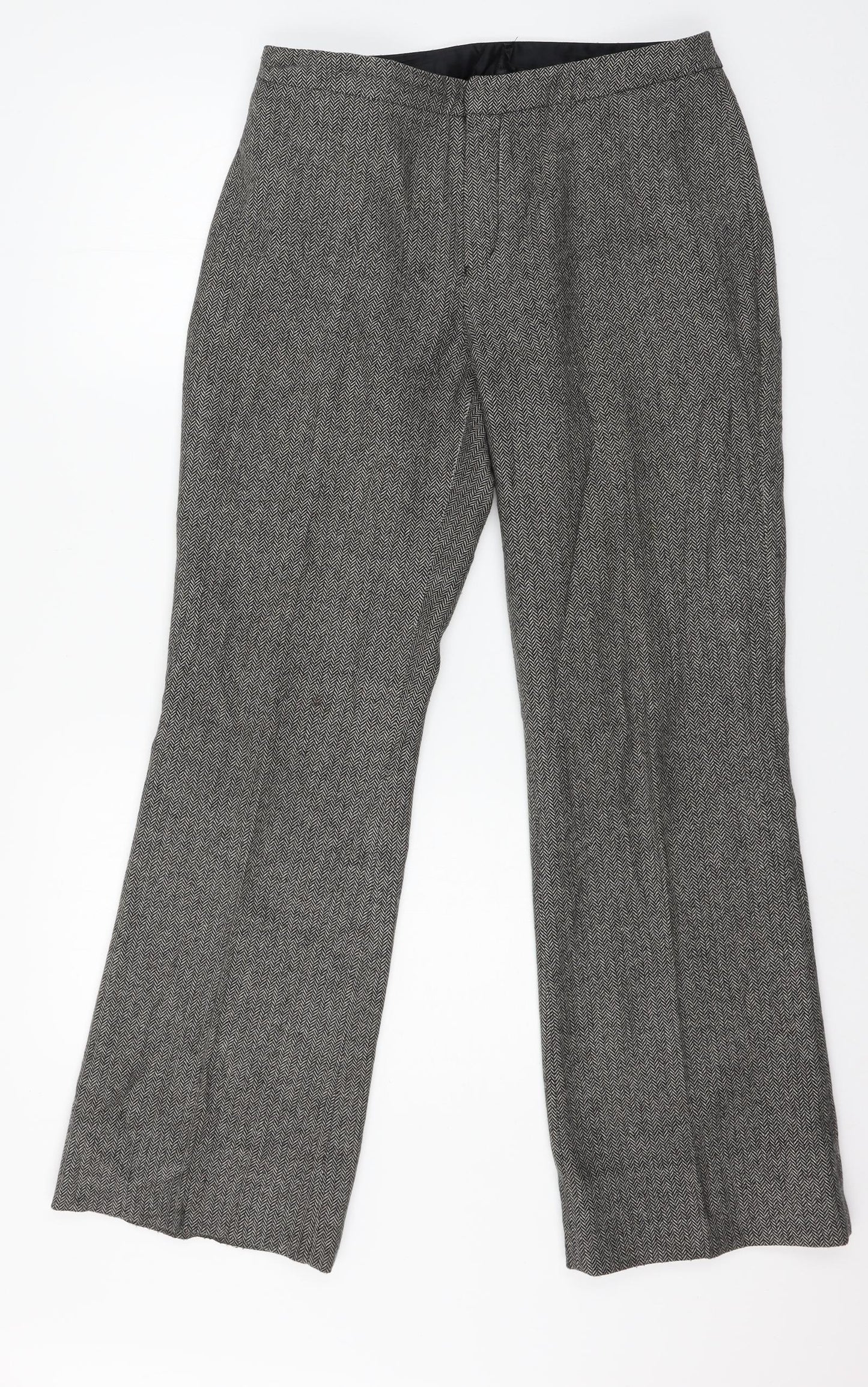Mex Womens Brown Herringbone  Trousers  Size 14 L30 in