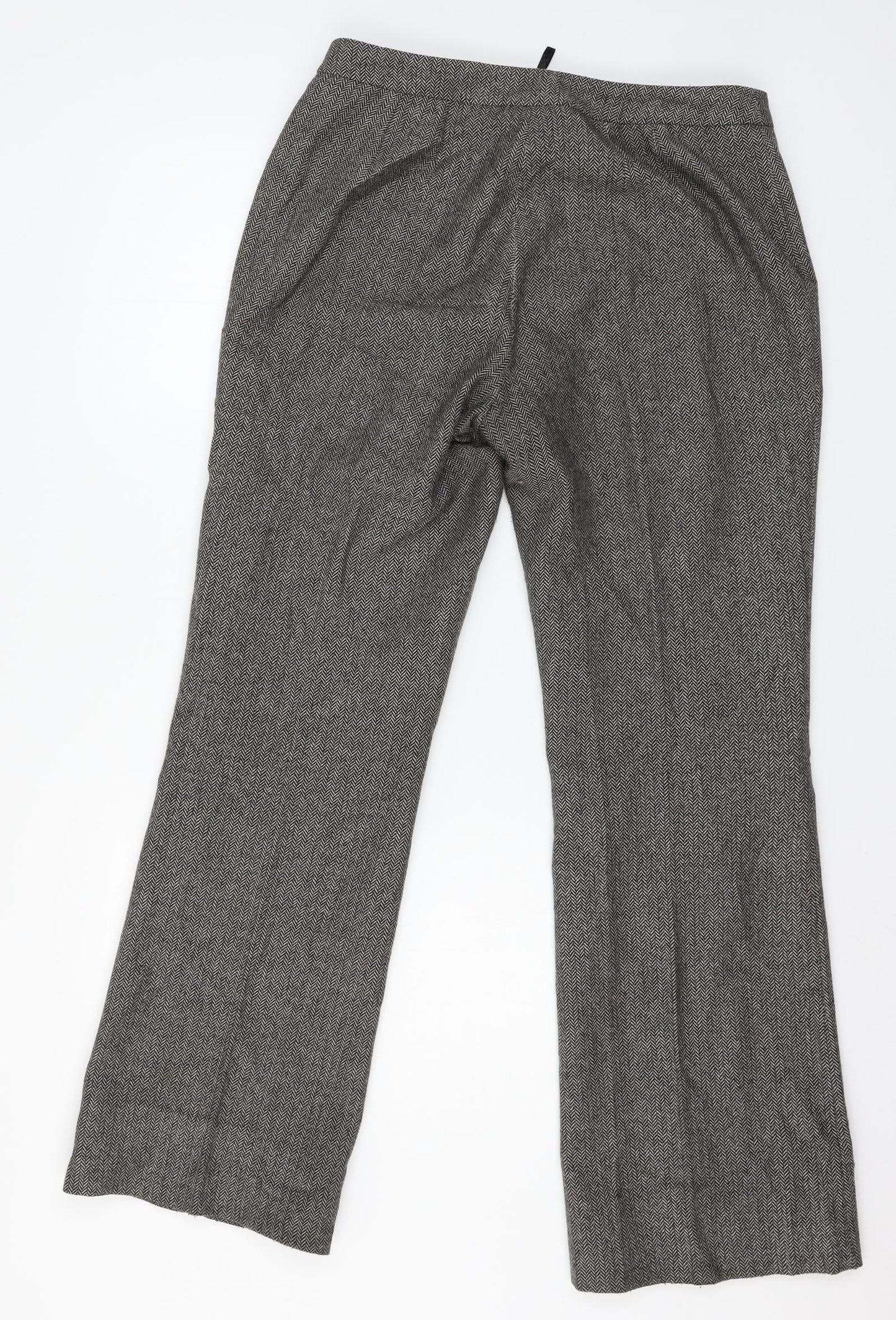Mex Womens Brown Herringbone  Trousers  Size 14 L30 in