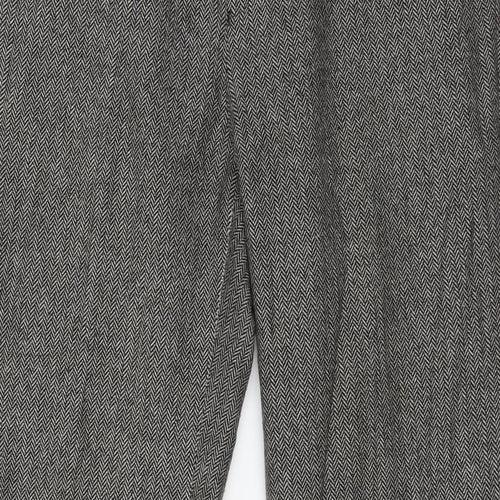 Mex Womens Brown Herringbone  Trousers  Size 14 L30 in