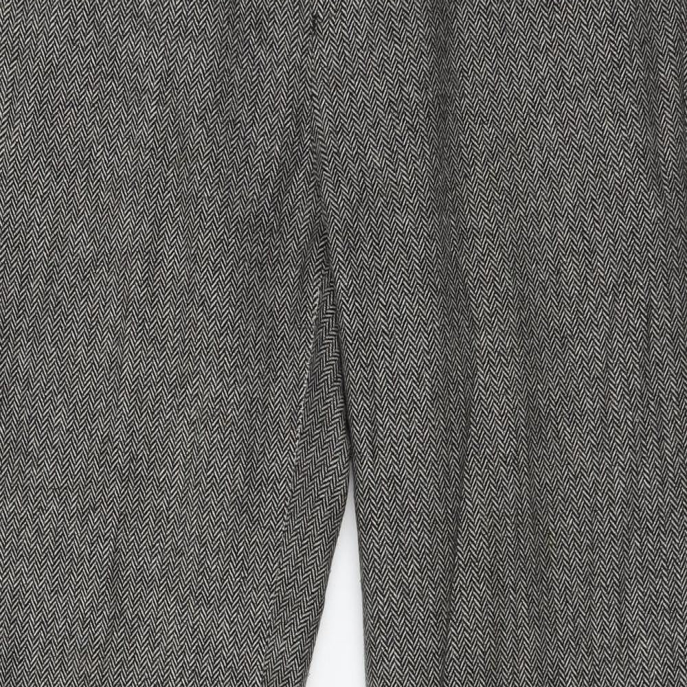 Mex Womens Brown Herringbone  Trousers  Size 14 L30 in