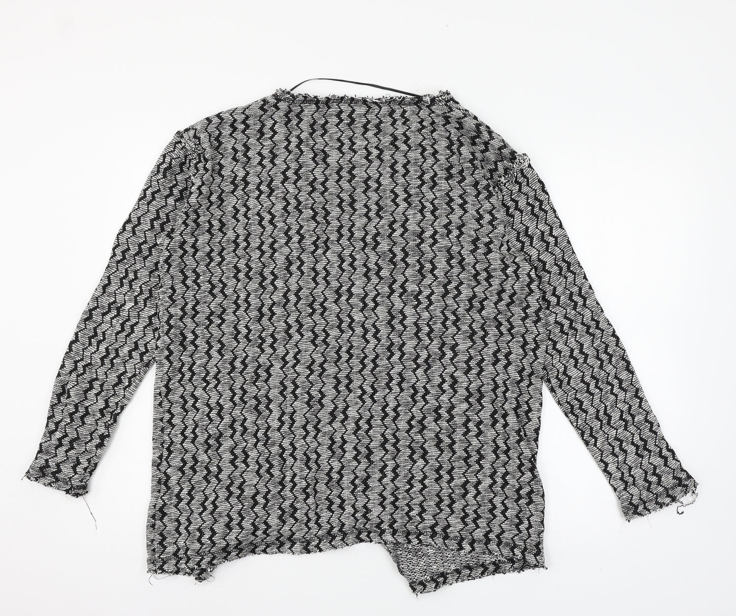 Topshop Womens Grey Striped Knit Cardigan Jumper Size 12