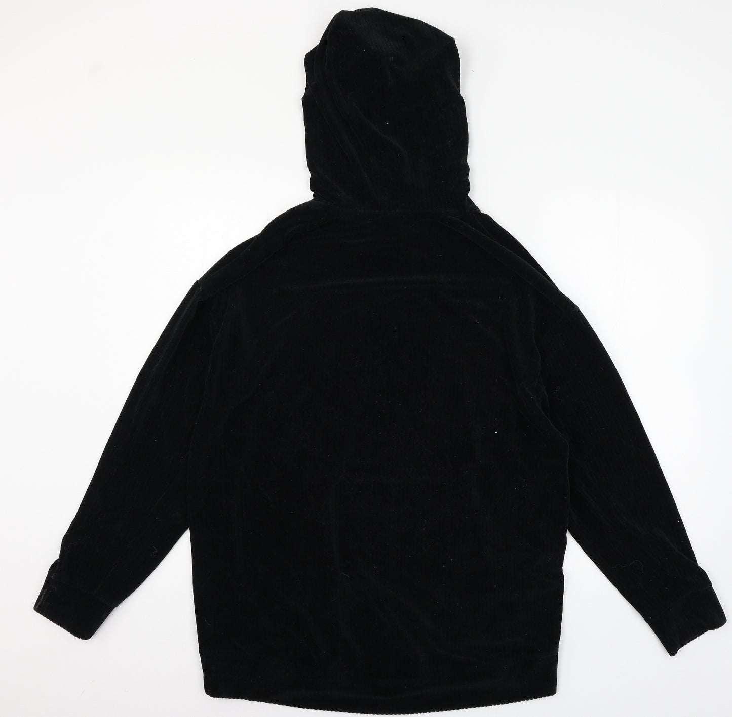 Primark Womens Black  Velour Pullover Hoodie Size 10