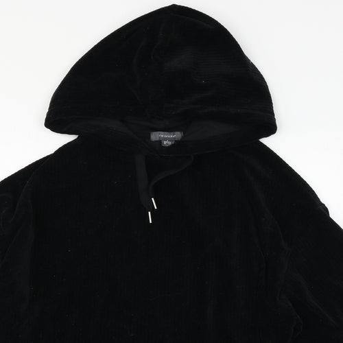 Primark Womens Black  Velour Pullover Hoodie Size 10