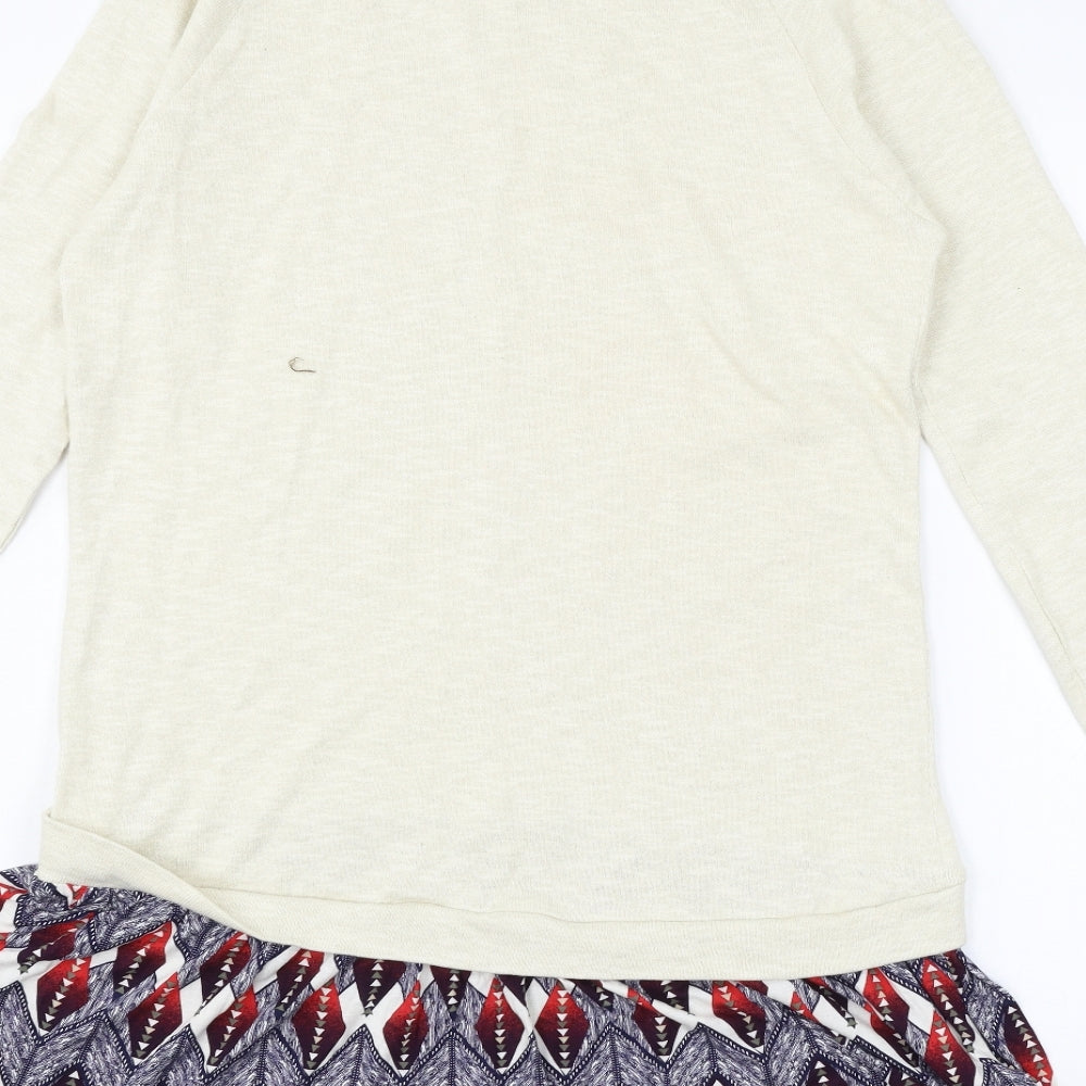 NEXT Womens Ivory  Jersey Jumper Dress  Size 10