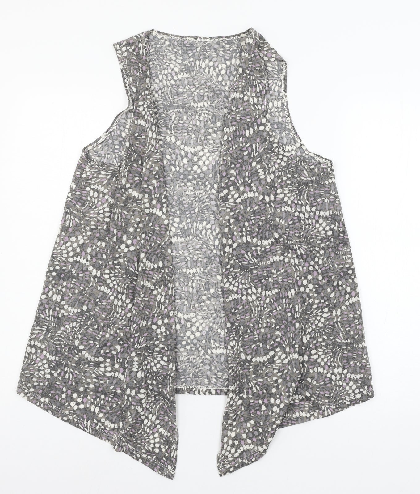 George Womens Grey Geometric Jersey Cardigan Jumper Size 16