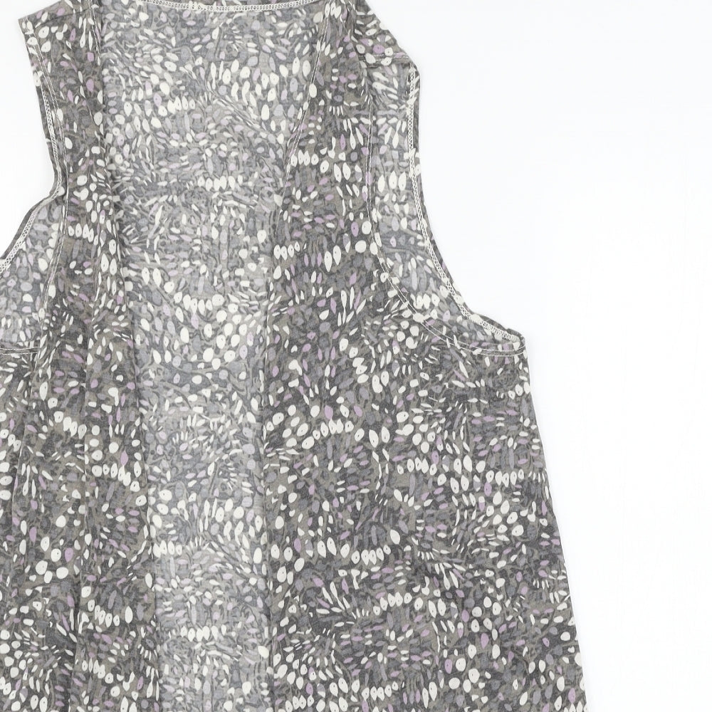 George Womens Grey Geometric Jersey Cardigan Jumper Size 16