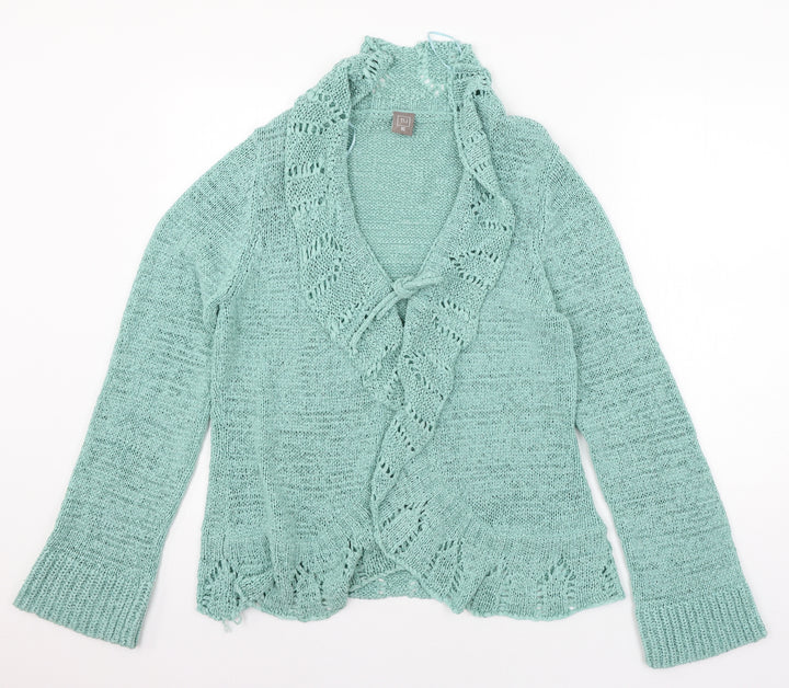 TU Womens Green Knit Cardigan Jumper Size 16