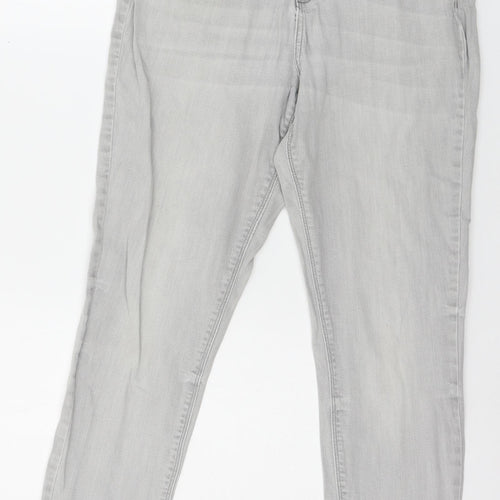 Denim & Co. Womens Grey  Denim Skinny Jeans Size 14 L27 in