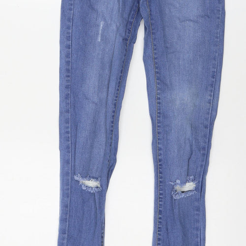 Boohoo Womens Blue  Denim Skinny Jeans Size 8 L34 in