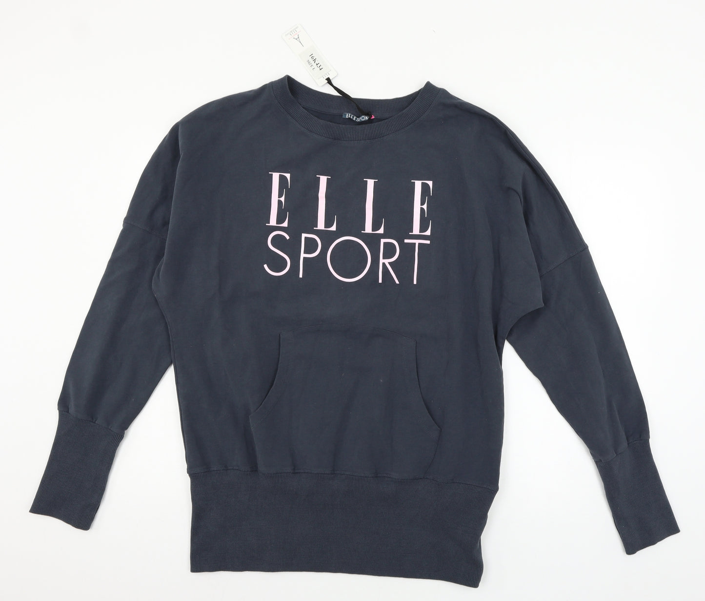 Elle Sport Womens Blue  Jersey Pullover Sweatshirt Size 14