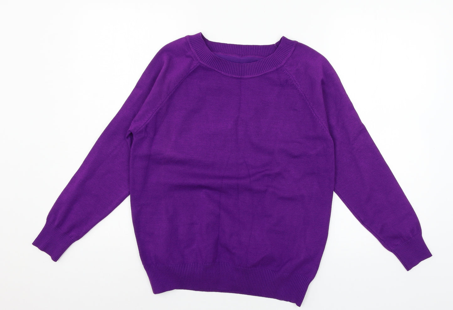 Yasiliu Womens Purple  Knit Pullover Jumper Size M