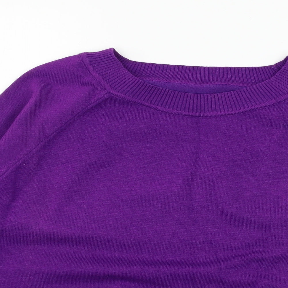 Yasiliu Womens Purple  Knit Pullover Jumper Size M