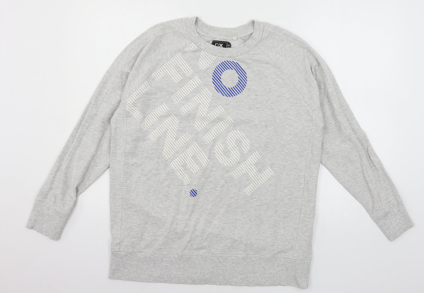NX Sport Womens Grey  Jersey Pullover Sweatshirt Size 16